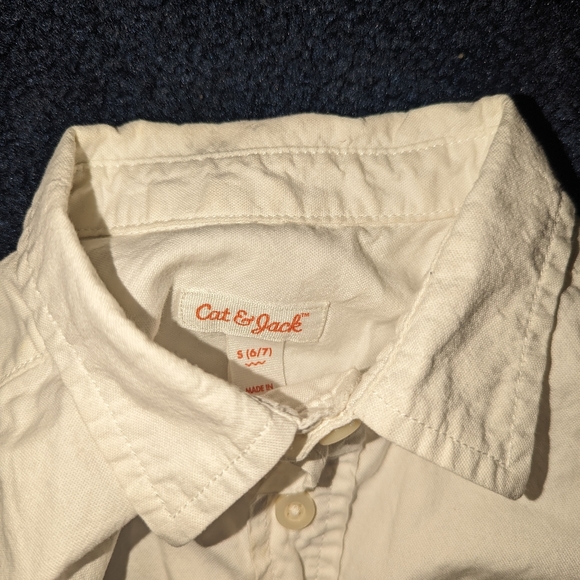Cat & Jack/Wonder Nation Boy's white long sleeve shirts size 6-7 - Picture 2 of 4